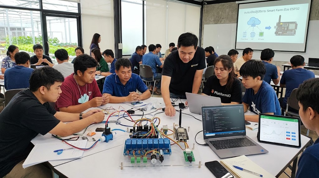 หลักสูตรอบรมเชิงปฏิบัติการ: การพัฒนาระบบ Smart Farm ครบวงจรด้วย ESP32